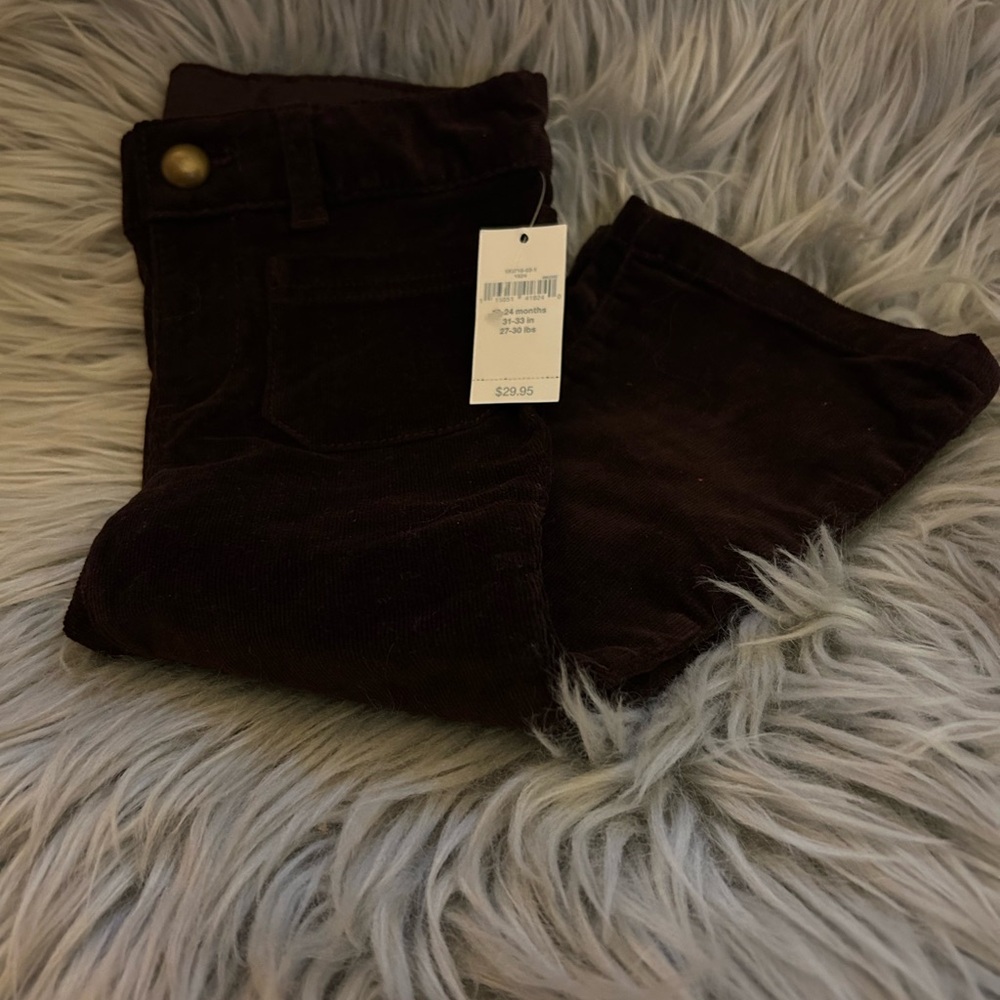 Baby gap  Kids Brown soft Velour Pants every size18-24 months 2 front pockets